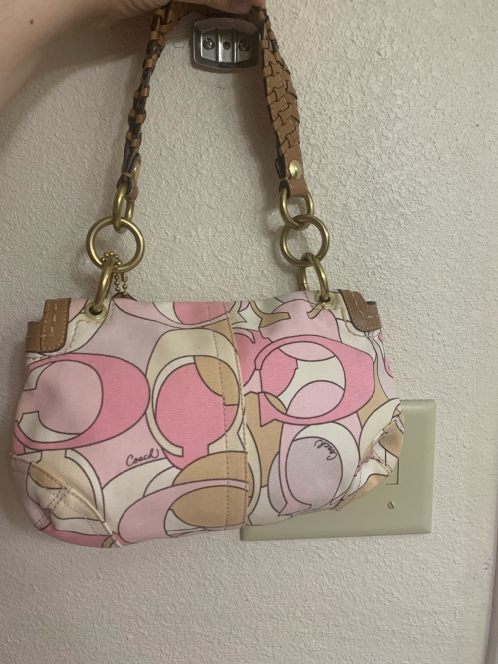 Vintage Black Coach Optic Pink Soho Shoulder Bag - Picture 6 of 8